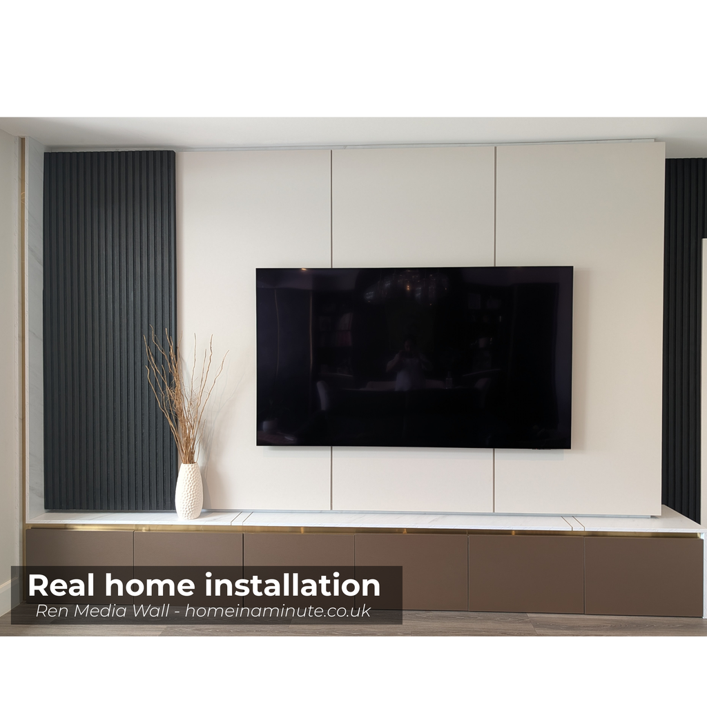 Home Media Wall CAD Plans | CNC-Ready Woodwork Pack | Ren A