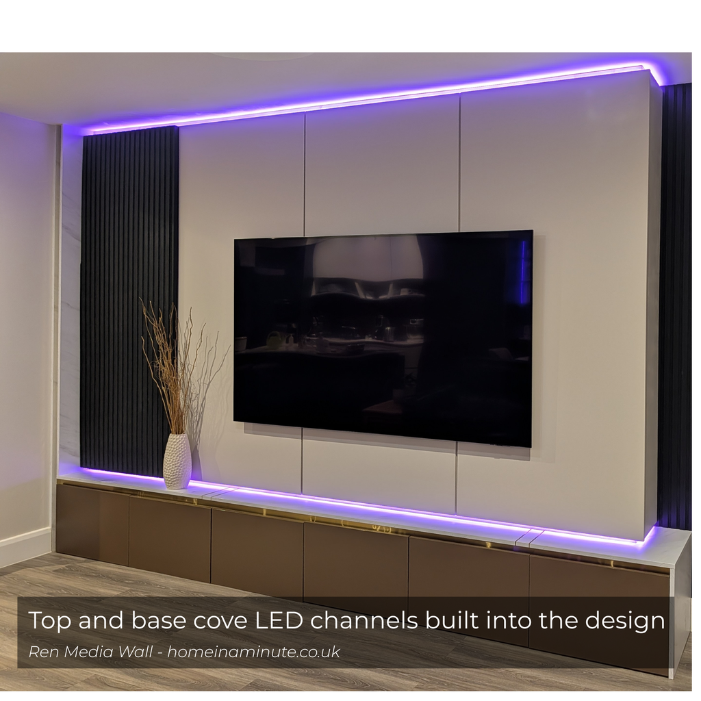 Home Media Wall CAD Plans | CNC-Ready Woodwork Pack | Ren A