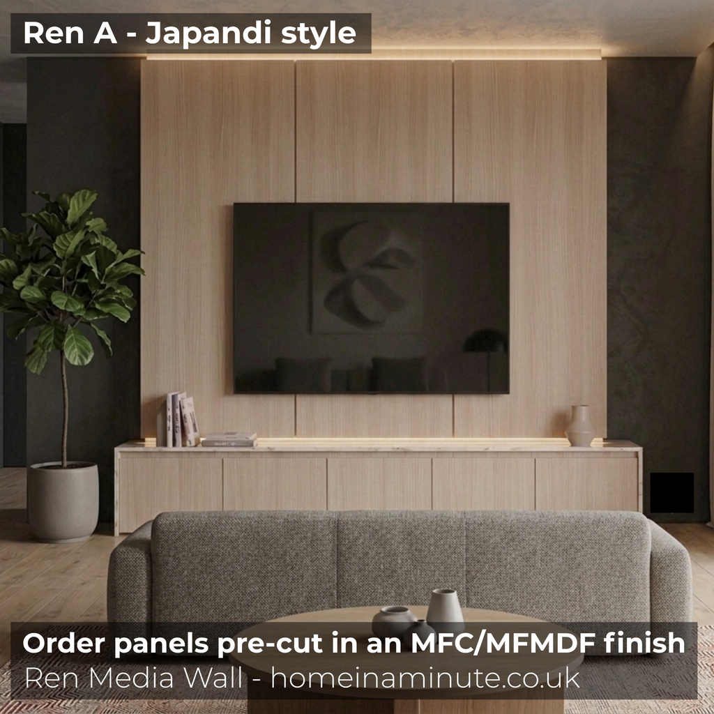 Home Media Wall CAD Plans | CNC-Ready Woodwork Pack | Ren A