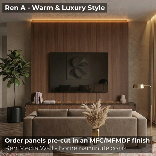 Home Media Wall CAD Plans | CNC-Ready Woodwork Pack | Ren A